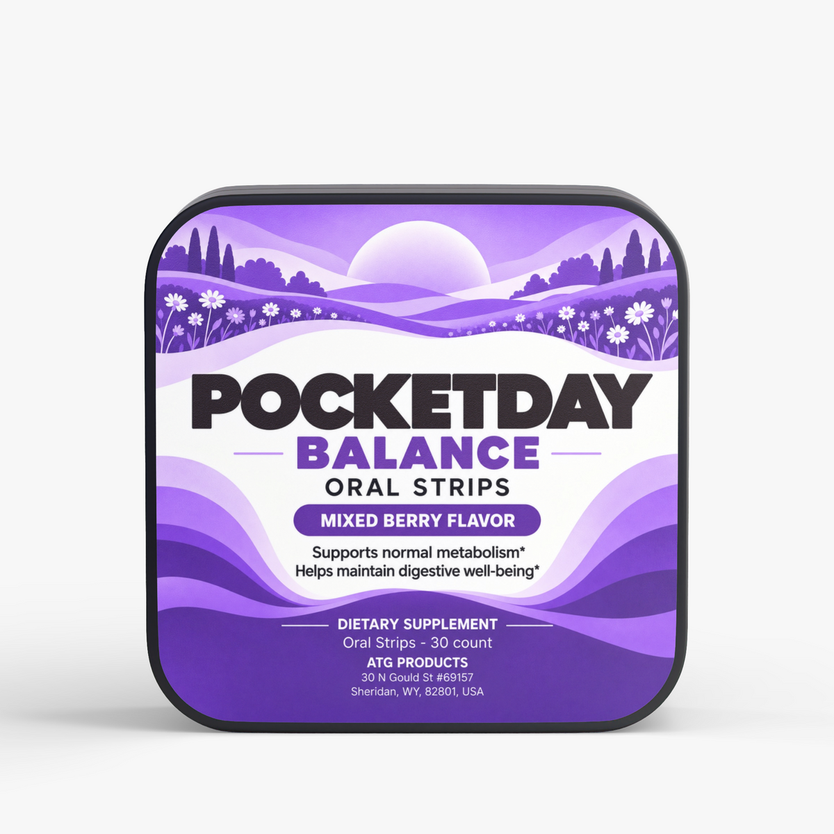 Pocketday Probiotic + Metabolism Strips, 10 billion CFU mixed-berry dissolvable strips