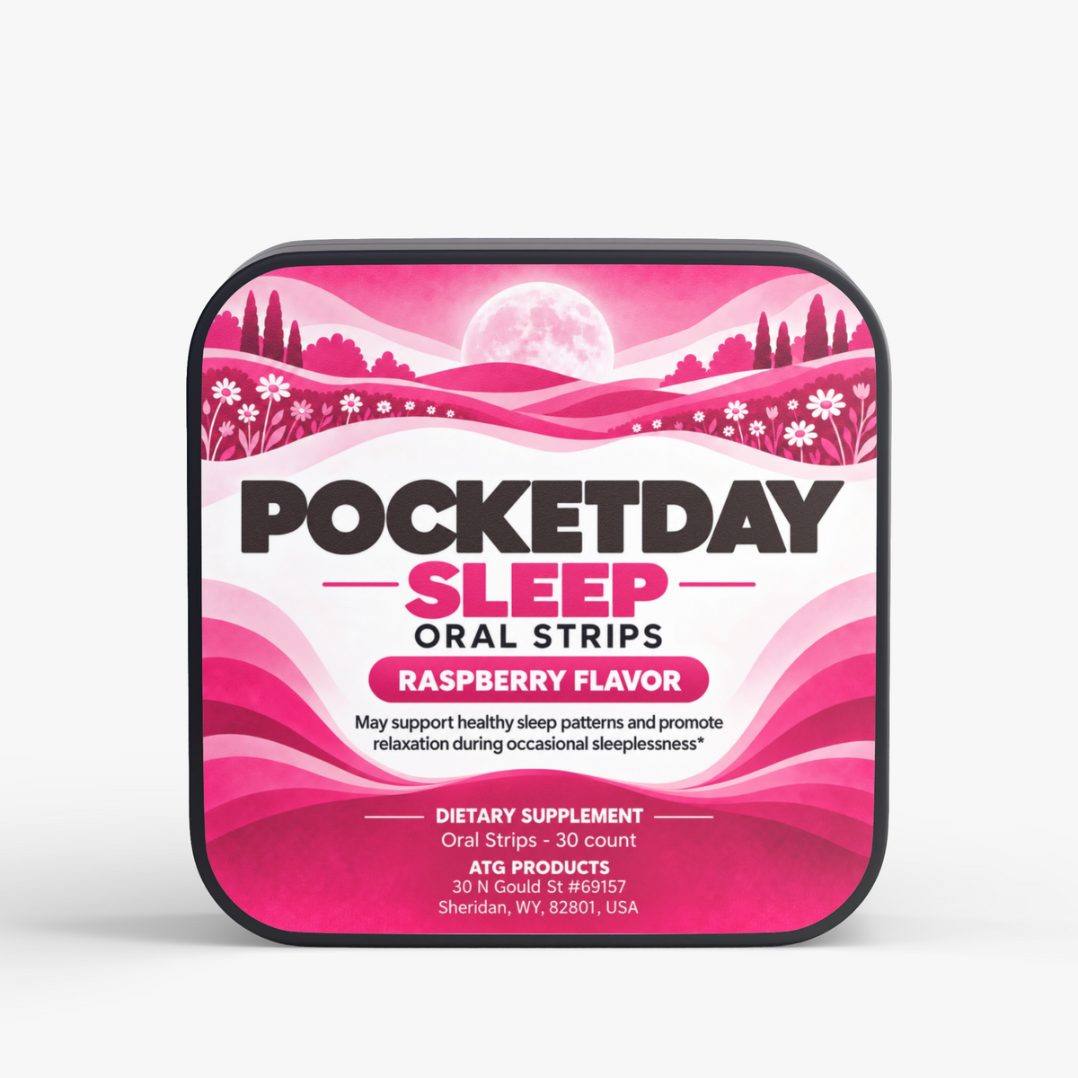 Pocketday Sleep Strips, raspberry melatonin dissolvable strips
