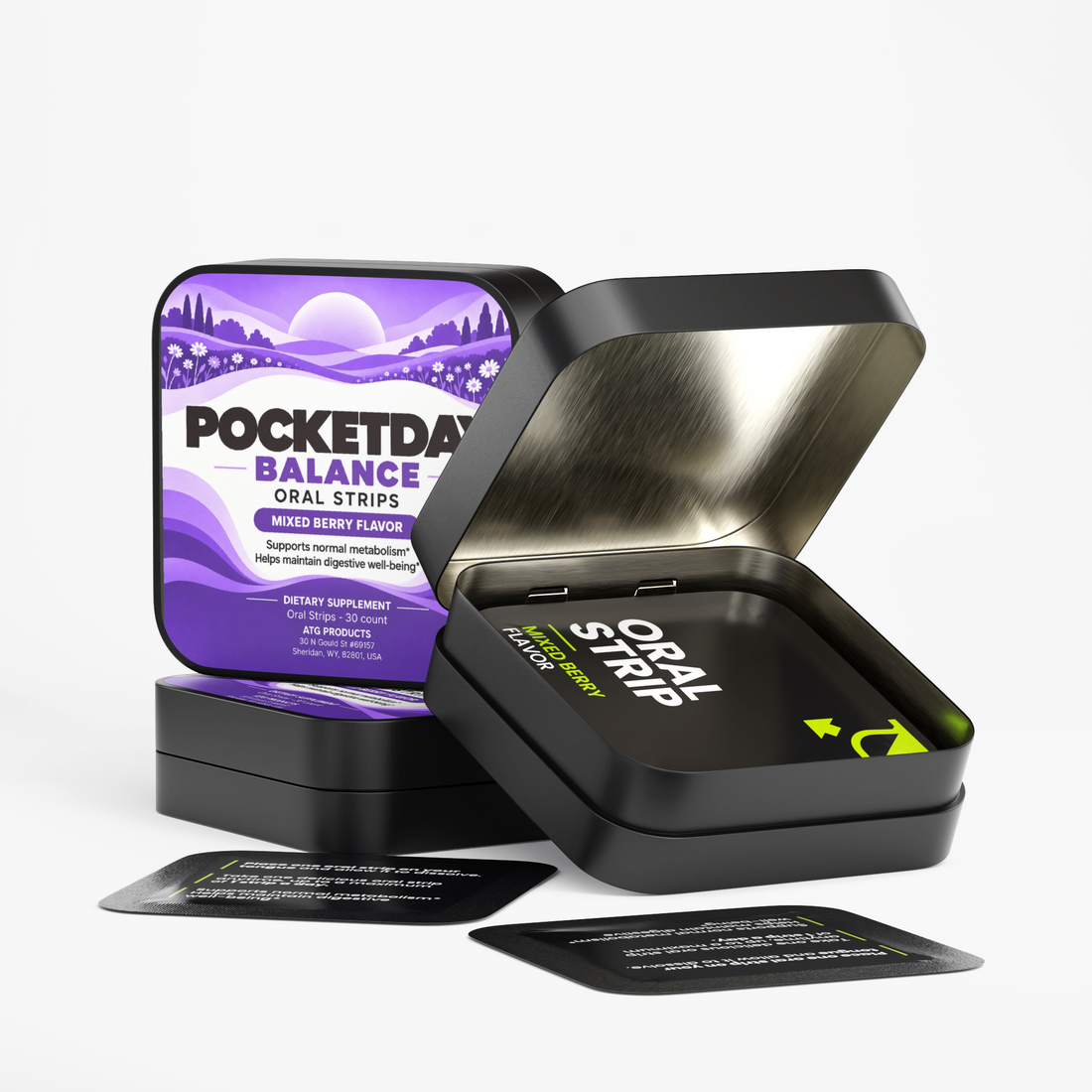 Pocketday Probiotic + Metabolism Strips tin, image 3